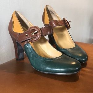 Retro leather Mary Jane heels